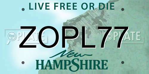 ZOPL77 New Hampshire License Plate