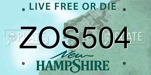 ZOS504 New Hampshire License Plate