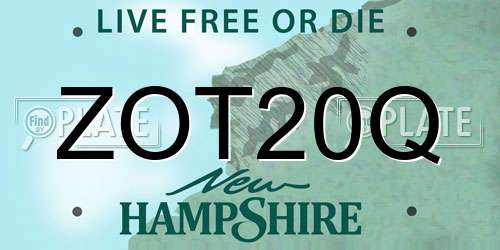 ZOT20Q New Hampshire License Plate