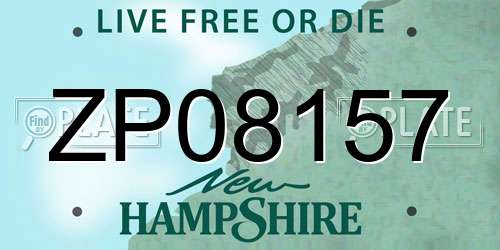 ZP08157 New Hampshire License Plate