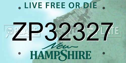 ZP32327 New Hampshire License Plate