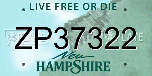 ZP37322 New Hampshire License Plate
