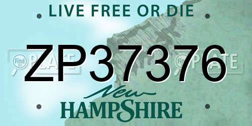 ZP37376 New Hampshire License Plate