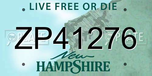 ZP41276 New Hampshire License Plate