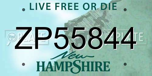 ZP55844 New Hampshire License Plate