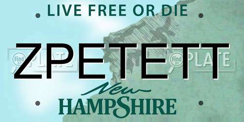 ZPETETT New Hampshire License Plate