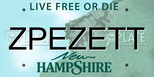 ZPEZETT New Hampshire License Plate