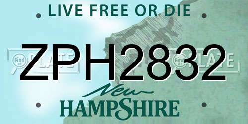 ZPH2832 New Hampshire License Plate