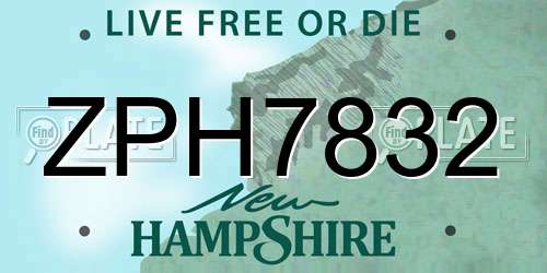 ZPH7832 New Hampshire License Plate