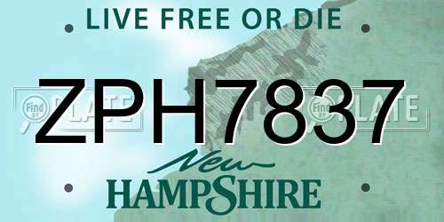 ZPH7837 New Hampshire License Plate