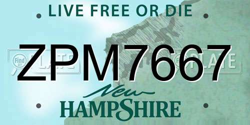 ZPM7667 New Hampshire License Plate