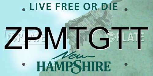 ZPMTGTT New Hampshire License Plate