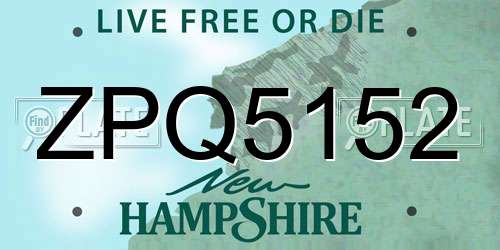 ZPQ5152 New Hampshire License Plate