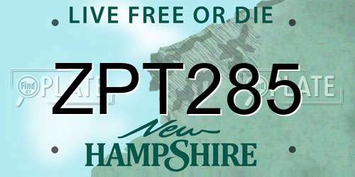 ZPT285 New Hampshire License Plate