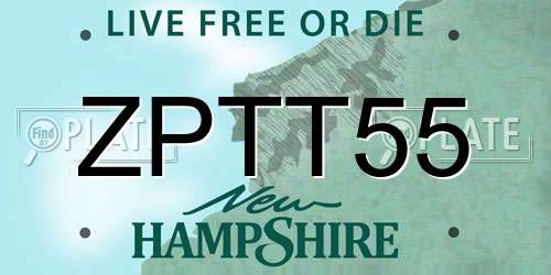 ZPTT55 New Hampshire License Plate