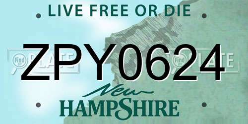 ZPY0624 New Hampshire License Plate