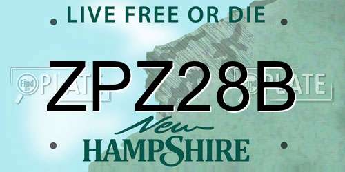 ZPZ28B New Hampshire License Plate