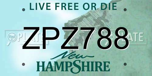 ZPZ788 New Hampshire License Plate