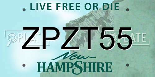 ZPZT55 New Hampshire License Plate