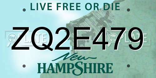 ZQ2E479 New Hampshire License Plate