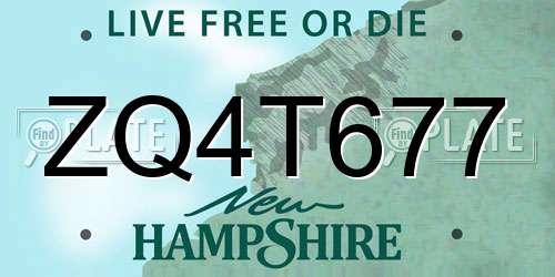 ZQ4T677 New Hampshire License Plate