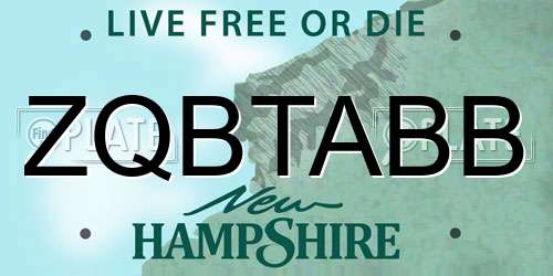ZQBTABB New Hampshire License Plate