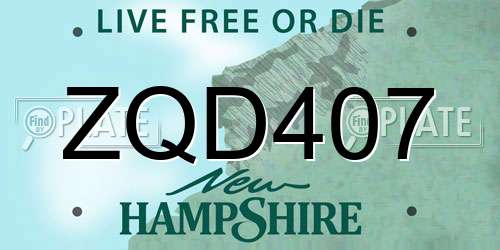 ZQD407 New Hampshire License Plate