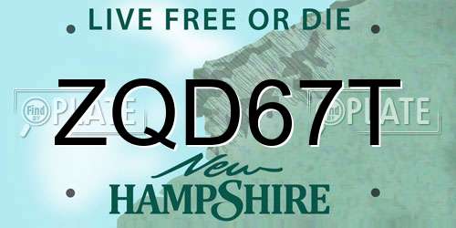 ZQD67T New Hampshire License Plate