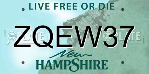 ZQEW37 New Hampshire License Plate