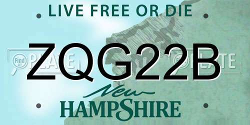 ZQG22B New Hampshire License Plate