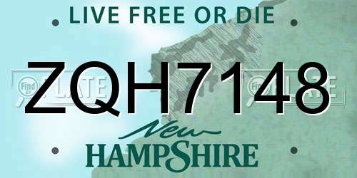 ZQH7148 New Hampshire License Plate