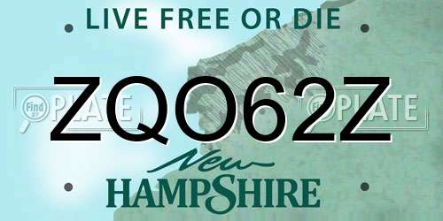 ZQO62Z New Hampshire License Plate