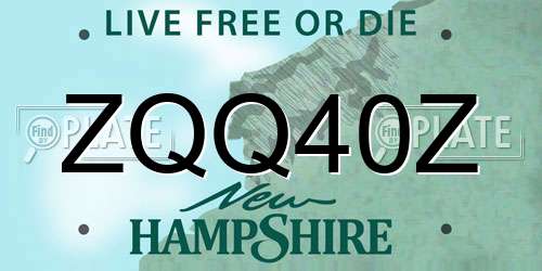 ZQQ40Z New Hampshire License Plate