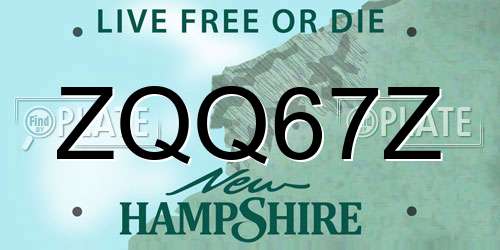 ZQQ67Z New Hampshire License Plate