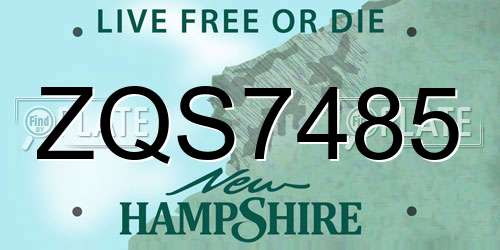 ZQS7485 New Hampshire License Plate
