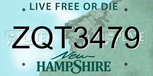 ZQT3479 New Hampshire License Plate