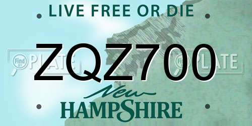 ZQZ700 New Hampshire License Plate