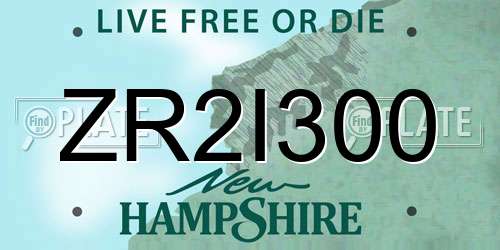 ZR2I300 New Hampshire License Plate