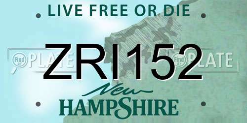 ZRI152 New Hampshire License Plate