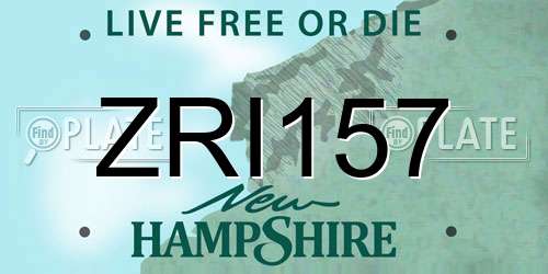 ZRI157 New Hampshire License Plate