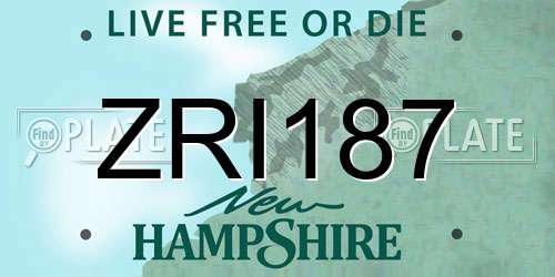 ZRI187 New Hampshire License Plate