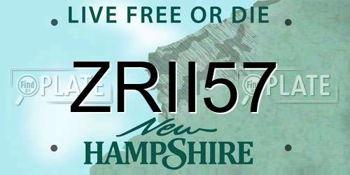 ZRII57 New Hampshire License Plate