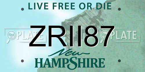 ZRII87 New Hampshire License Plate
