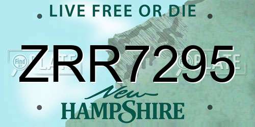 ZRR7295 New Hampshire License Plate