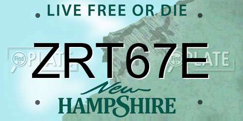 ZRT67E New Hampshire License Plate