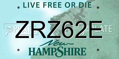 ZRZ62E New Hampshire License Plate