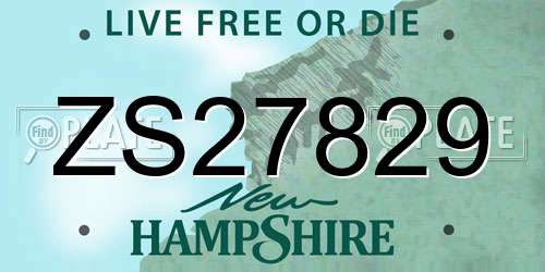ZS27829 New Hampshire License Plate