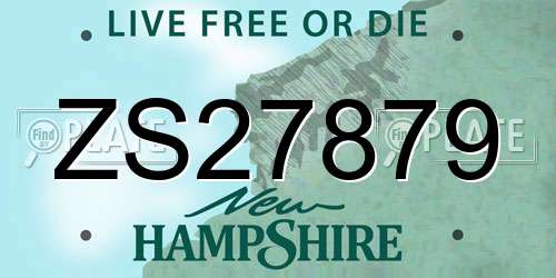 ZS27879 New Hampshire License Plate