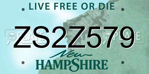 ZS2Z579 New Hampshire License Plate