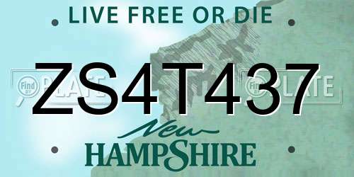 ZS4T437 New Hampshire License Plate